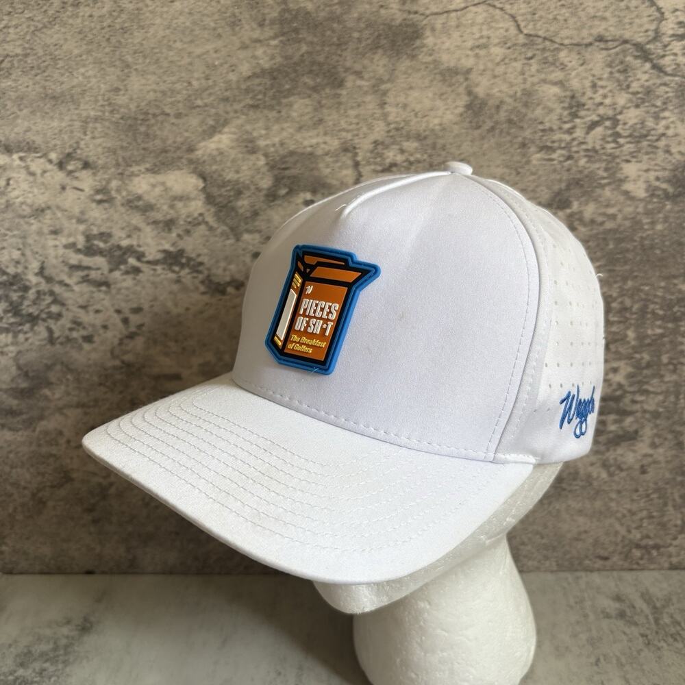 Waggle Breakfast Of Golfers White SnapBack Hat Adjustable Cap RARE